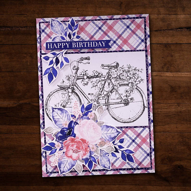 Floral Bike 3x4" Clear Stamp Set 23095 - Paper Rose Studio