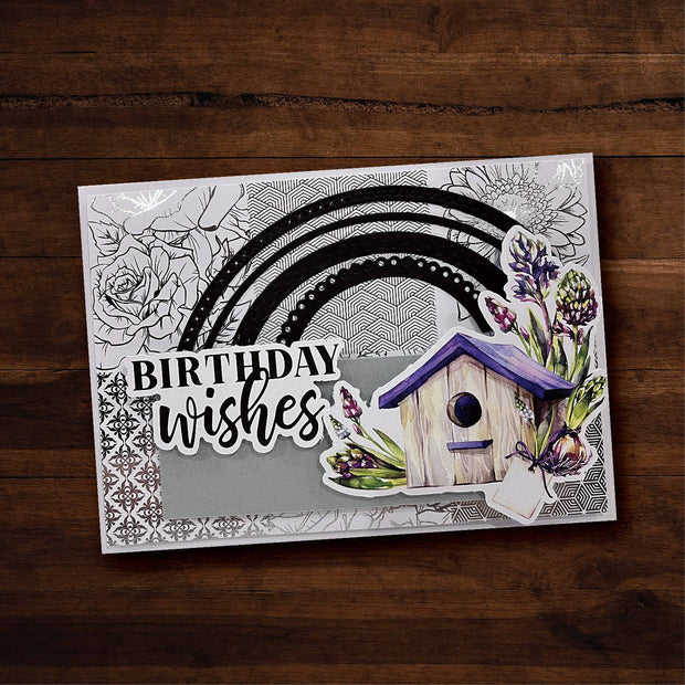 Floral Card Fronts - Silver Foil 6x6 Paper Collection 29338 - Paper Rose Studio