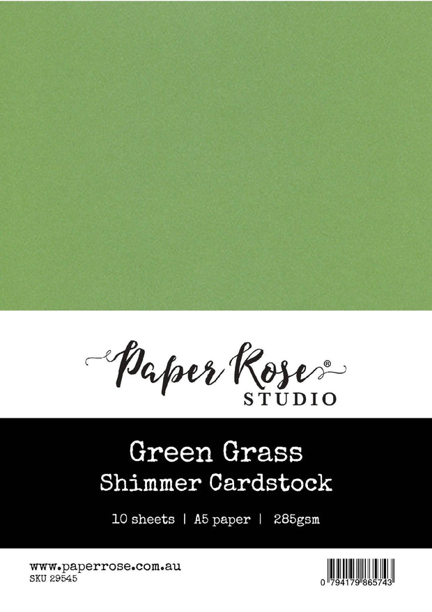 Green Grass Shimmer Cardstock A5 10pc 29545 - Paper Rose Studio