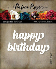 Happy Birthday Chunky Script Metal Cutting Die 19589 - Paper Rose Studio