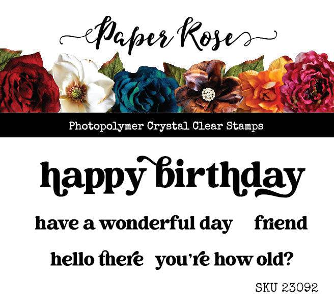 Happy Birthday Mini 2x4" Clear Stamp Set 23092 - Paper Rose Studio