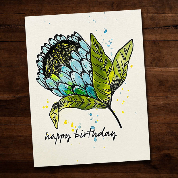 Happy Birthday Thanks Inky Clear Stamp 28240 - Paper Rose Studio