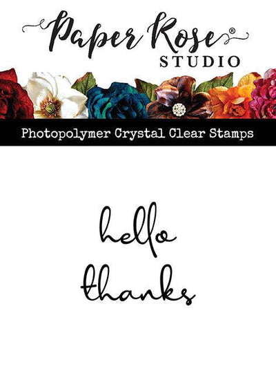 Hello Thanks Fine Script Clear Stamp Set 24214 - Paper Rose Studio