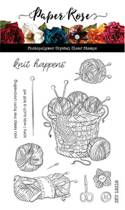 Knit Happens 4x6" Clear Stamp Set 18318 - Paper Rose Studio