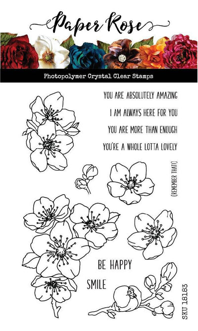 Lovely Florals Blossom Flowers 4x6" Clear Stamp Set 18183 - Paper Rose Studio