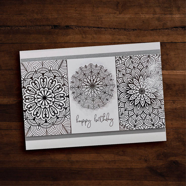Mandala Card Fronts - Silver Foil 6x6 Paper Collection 29314 - Paper Rose Studio