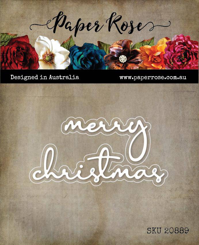Merry Christmas Fine Script Layered Metal Cutting Die 20889 - Paper Rose Studio