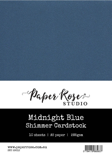 Midnight Blue Shimmer Cardstock A5 10pc 29512 – Paper Rose Studio