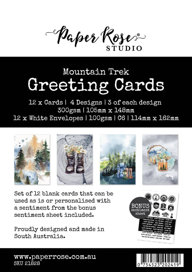 Mountain Trek Greeting Cards - 12 pieces - 21828 - Paper Rose Studio