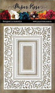 Ornate Swirl Rectangle Frame Metal Cutting Die 20129 - Paper Rose Studio