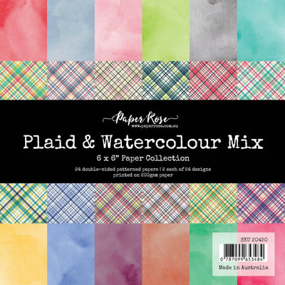 Plaid & Watercolour Mix 6x6 Paper Collection 20450 - Paper Rose Studio