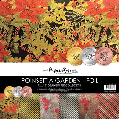 Poinsettia Garden 12x12 Paper Collection 27355 - Foil - Paper Rose Studio