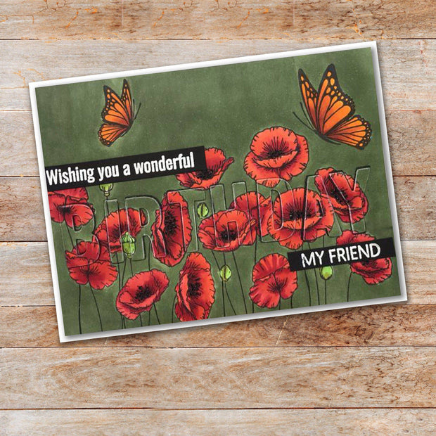 Poppies Clear Stamp Set 17496 - Paper Rose Studio