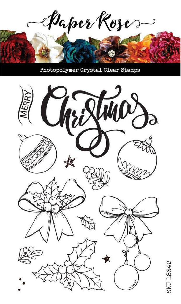 Sketchy Christmas Ornaments 4x6" Clear Stamp Set 18342 - Paper Rose Studio