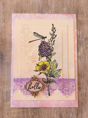 Sketchy Floral - Hello 4x6" Clear Stamp Set 19075 - Paper Rose Studio