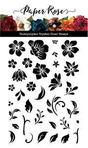 Solid Flowers & Leaves Clear Stamp Set 20712 - Paper Rose Studio