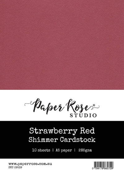Strawberry Red Shimmer Cardstock A5 10pc 29539 - Paper Rose Studio