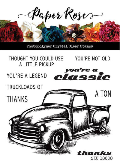 Vintage Truck 4x4" Clear Stamp Set 18608 - Paper Rose Studio