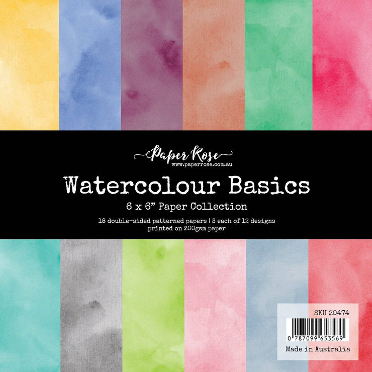 Watercolour Basics 6x6 Paper Collection 20474 - Paper Rose Studio