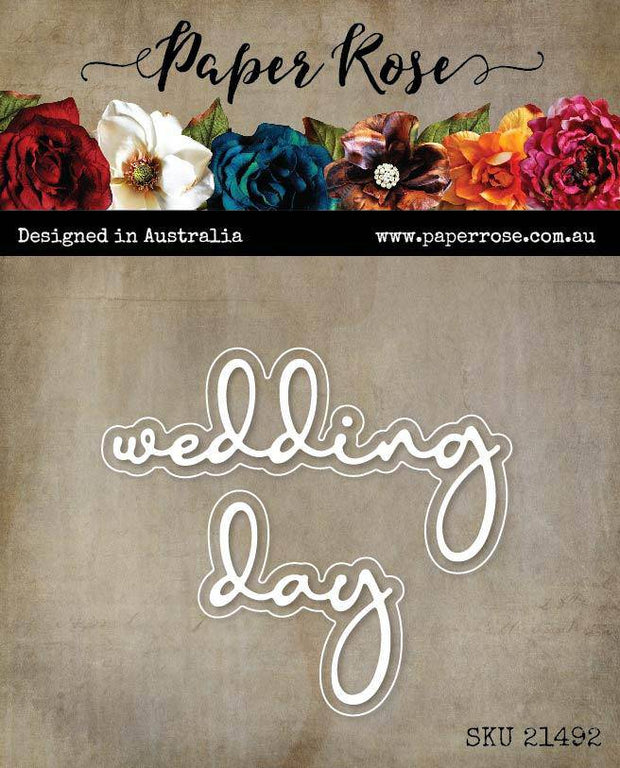 Wedding Day Fine Script Layered Metal Cutting Die 21492 - Paper Rose Studio