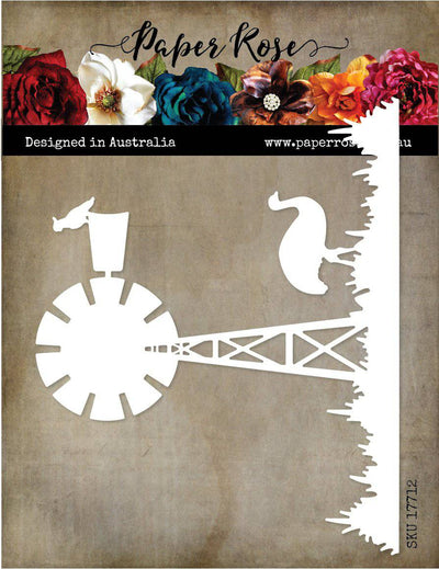 Windmill Scene with Emu Metal Cutting Die 17712 - Paper Rose Studio