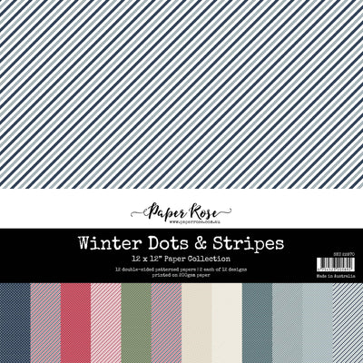 Winter Dots & Stripes 12x12 Paper Collection 22870 - Paper Rose Studio