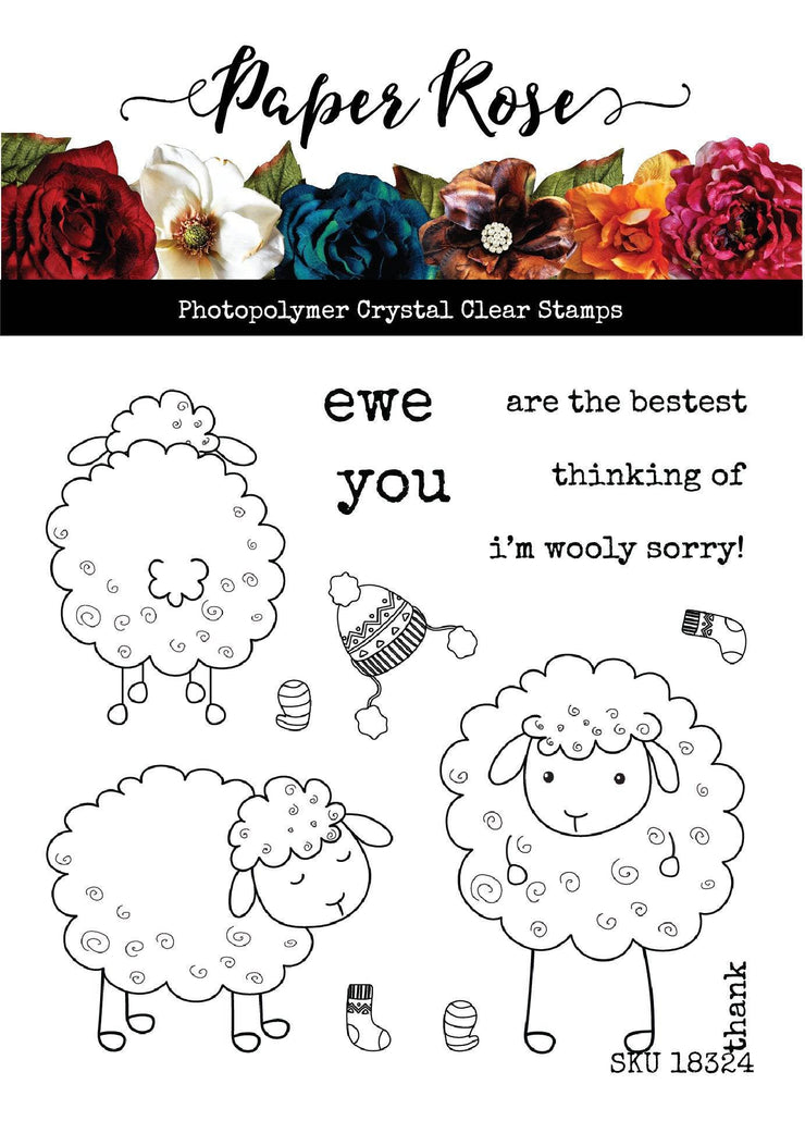 Wooly Sorry 4x4" Clear Stamp Set 18324 - Paper Rose Studio