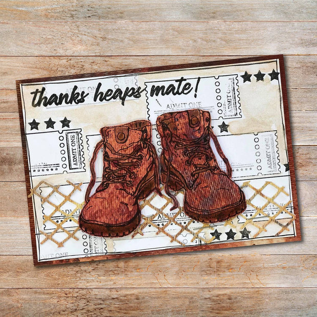 Work Boots 4x4" Clear Stamp Set 18330 - Paper Rose Studio